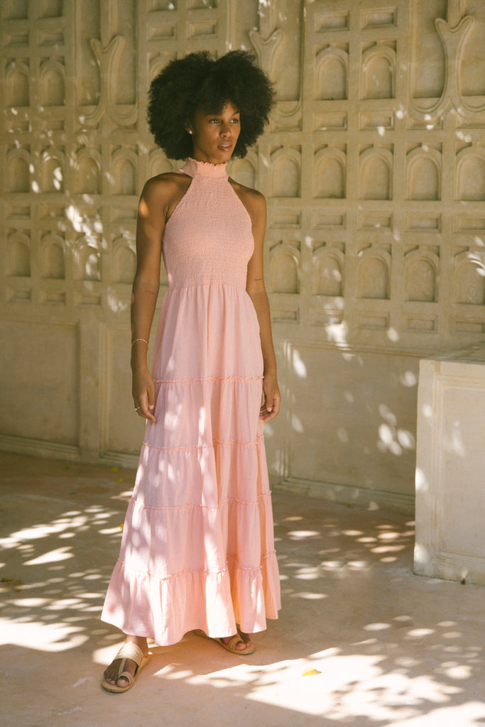 Brushed Cotton Maxi Halter Dress Brushed Cotton Maxi Halter Dress
