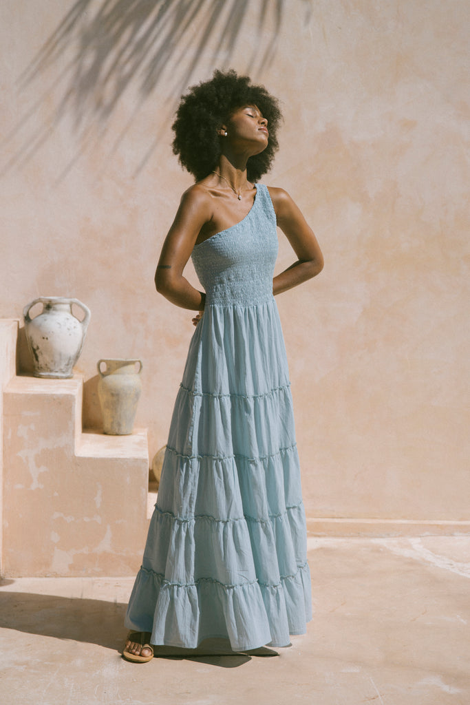 Brushed Cotton One Shoulder Maxi Dress | Phie Collective Brushed Cotton One Shoulder Maxi Dress | Phie Collective