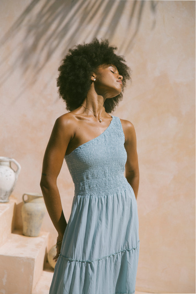 Brushed Cotton One Shoulder Maxi Dress | Phie Collective Brushed Cotton One Shoulder Maxi Dress | Phie Collective