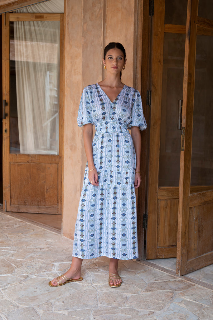 maxi dress tribal Tribal Two Tone Maxi Dress M