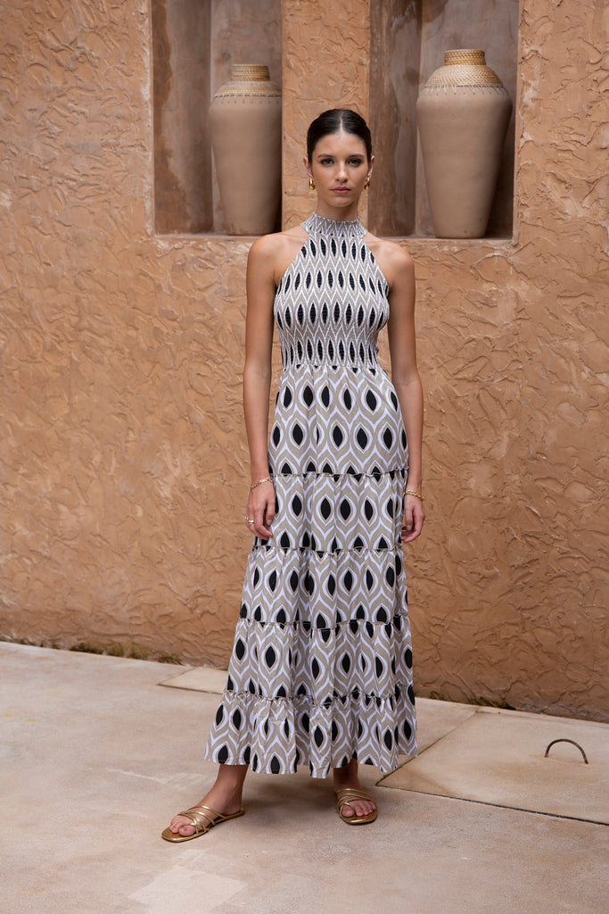 Oval Long Halter Dress | Phie Collective Oval Long Halter Dress | Phie Collective