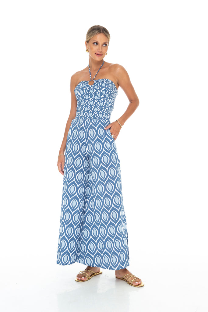pleated jumpsuit dress Positano Bound Pleated Jumpsuit